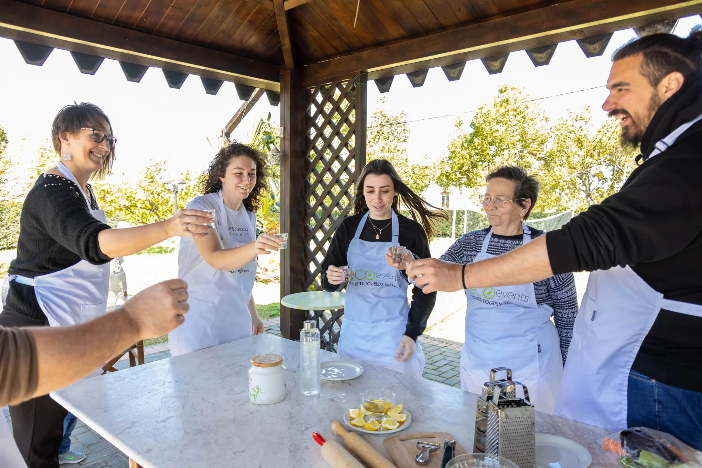 A hands-on cooking afternoon in a garden near Rethymno