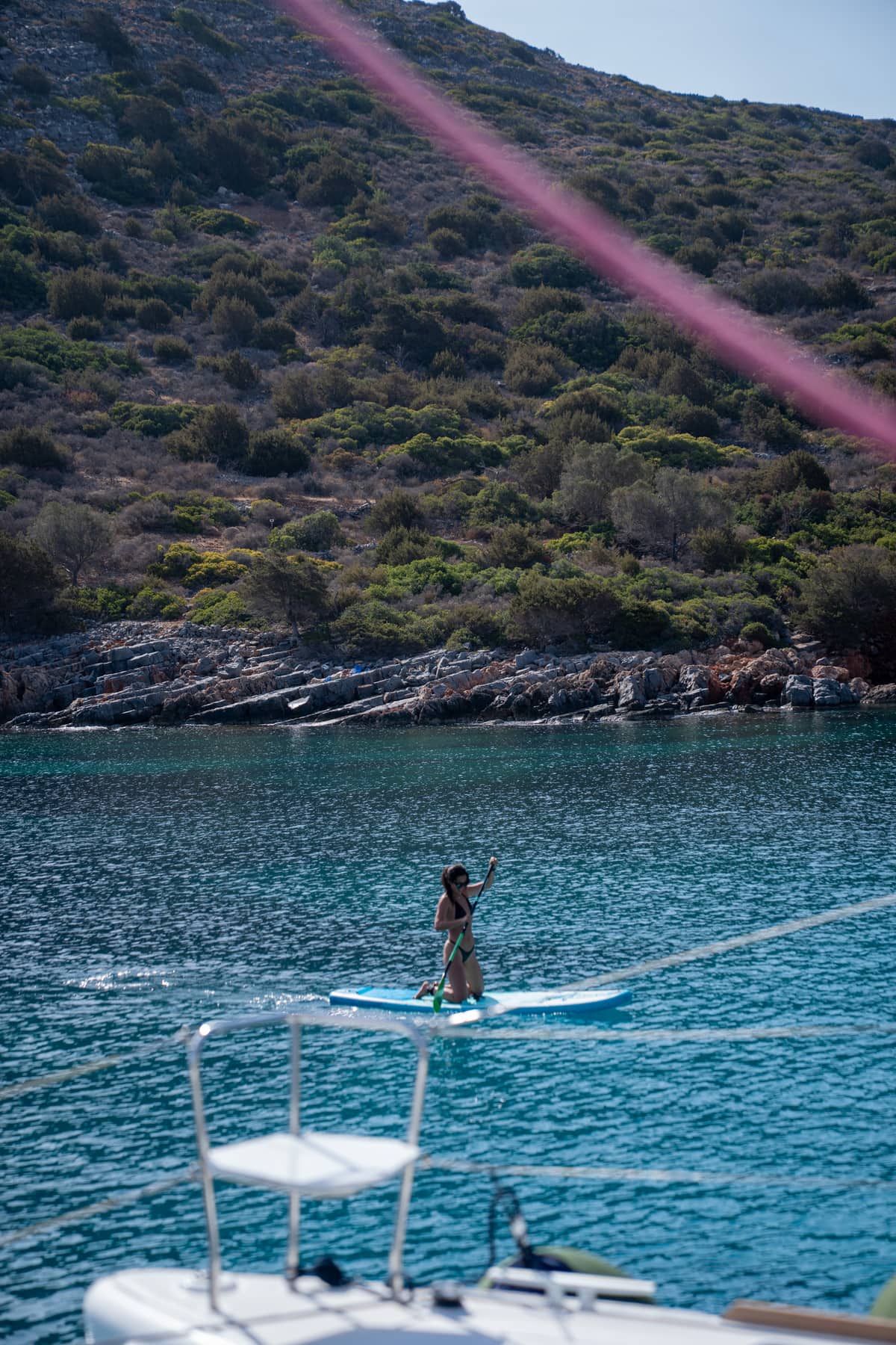 A quiet swim stop in a sheltered cove on Crete's northeast coast